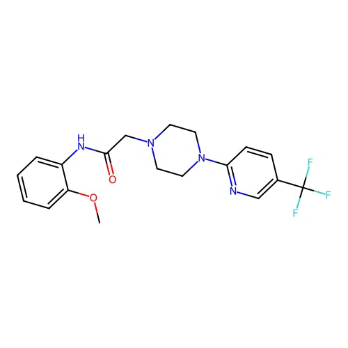 N-(2-methoxyphenyl)-2-{4-[5-(trifluoromethyl)pyridin-2-yl]piperazin-1-yl}acetamide structure