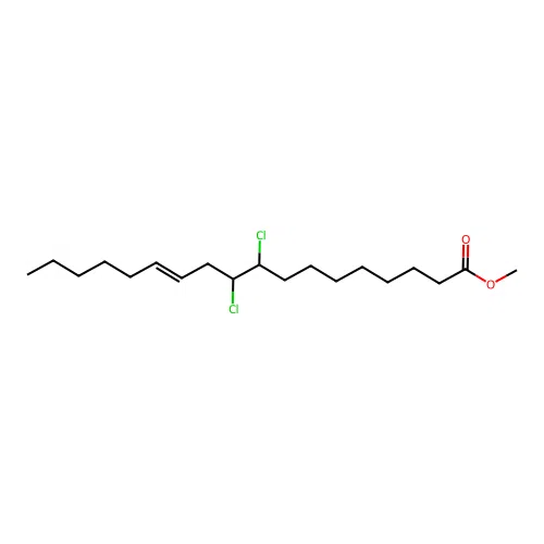 Methyl (E)-9,10-dichlorooctadec-12-enoate structure
