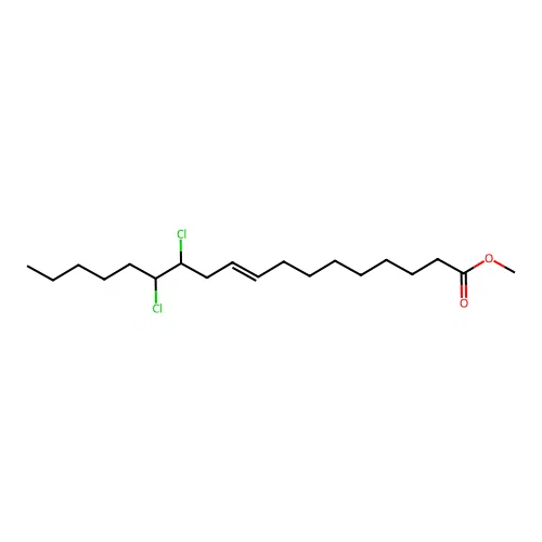 Methyl (E)-12,13-dichlorooctadec-9-enoate structure