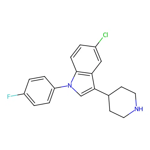 5-Chloro-1-(4-fluorophenyl)-3-(piperidin-4-yl)-1H-indole structure