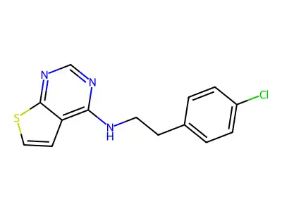 N-[2-(4-chlorophenyl)ethyl]thieno[2,3-d]pyrimidin-4-amine structure