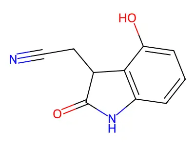 2-(4-Hydroxy-2-oxoindolin-3-yl)acetonitrile structure
