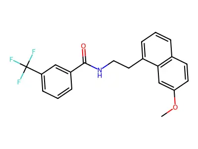 Benzamide, N-(2-(7-methoxy-1-naphthalenyl)ethyl)-3-(trifluoromethyl)- structure