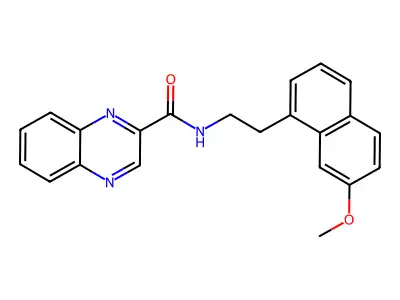 2-Quinoxalinecarboxamide, N-(2-(7-methoxy-1-naphthalenyl)ethyl)- structure