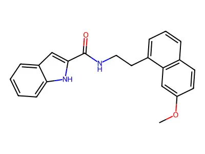 1H-Indole-2-carboxamide, N-(2-(7-methoxy-1-naphthalenyl)ethyl)- structure