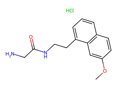 Acetamide, 2-amino-N-(2-(7-methoxy-1-naphthalenyl)ethyl)-, monohydrochloride structure
