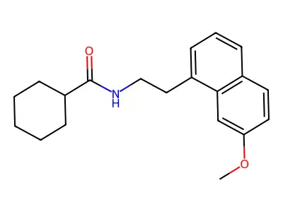 Cyclohexanecarboxamide, N-(2-(7-methoxy-1-naphthalenyl)ethyl)- structure
