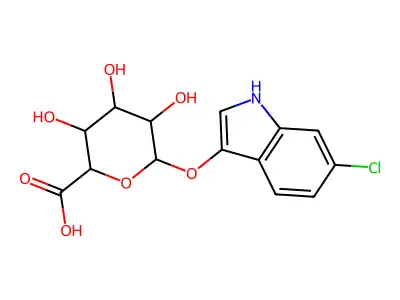 6-Chloro-1H-indol-3-yl b-D-glucuronide structure