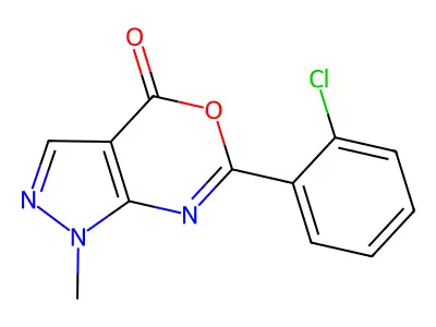 Pyrazolo(3,4-d)(1,3)oxazin-4(1H)-one, 6-(2-chlorophenyl)-1-methyl- structure