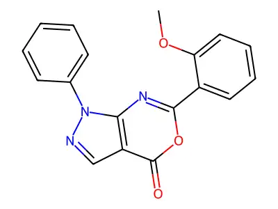 Pyrazolo(3,4-d)(1,3)oxazin-4(1H)-one, 6-(2-methoxyphenyl)-1-phenyl- structure
