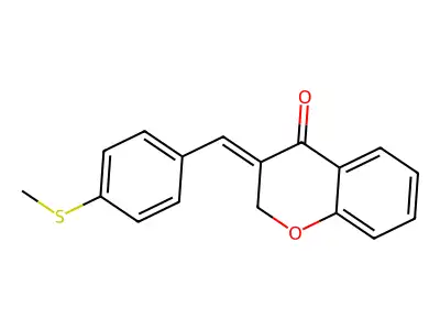 (3E)-2,3-Dihydro-3-((4-(methylthio)phenyl)methylene)-4H-1-benzopyran-4-one structure