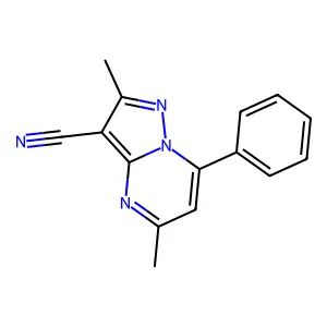 2,5-Dimethyl-7-phenylpyrazolo[1,5-a]pyrimidine-3-carbonitrile structure