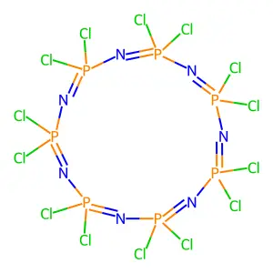 Cyclo-heptakis(dichlorophosphonitrile) structure