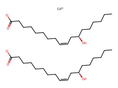 cadmium(2+);(12R)-12-hydroxyoctadec-9-enoate structure