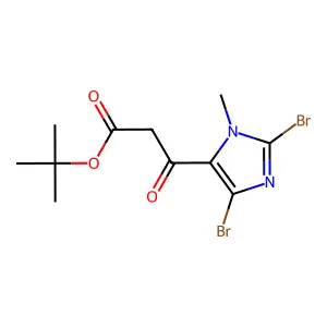 tert-Butyl 3-(2,5-dibromo-3-methylimidazol-4-yl)-3-oxo-propanoate structure