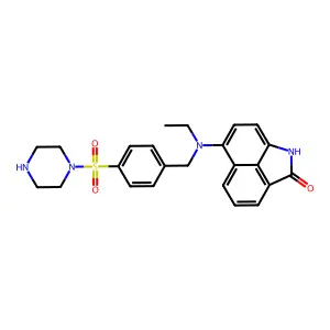 N(6)-(4-(piperazinylsulfonyl)benzyl)-6-aminobenz(cd)indol-2(1H)-one structure