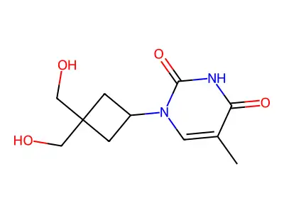 1-(3,3-Bishydroxymethylcyclobut-1-yl)-thymine structure