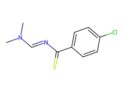 4-chloro-N-(dimethylaminomethylidene)benzenecarbothioamide structure