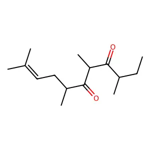3,5,7,10-Tetramethylundec-9-ene-4,6-dione structure