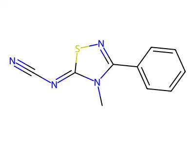 5-Cyanimino-4,5-dihydro-4-methyl-3-phenyl-1,2,4-thiadiazole structure