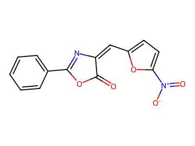 (Z)-4-((5-Nitrofuran-2-yl)methylene)-2-phenyloxazol-5(4H)-one structure
