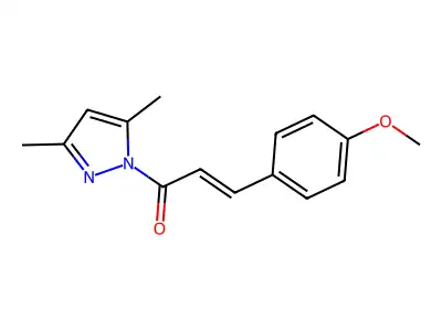 (E)-1-(3,5-dimethylpyrazol-1-yl)-3-(4-methoxyphenyl)prop-2-en-1-one structure