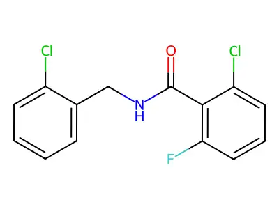 2-chloro-N-(2-chlorobenzyl)-6-fluorobenzamide structure