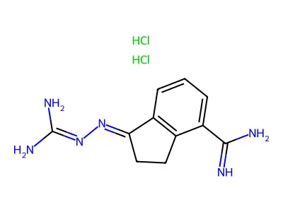2-(4-Carbamimidoyl-2,3-dihydro-1H-inden-1-ylidene)hydrazinecarboximidamide structure