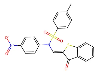 4-methyl-N-(4-nitrophenyl)-N-[(Z)-(3-oxo-1-benzothiophen-2-ylidene)methyl]benzenesulfonamide structure