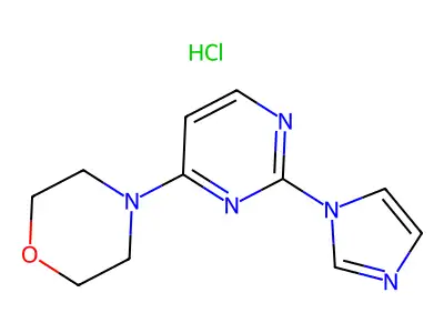 Morpholine, 4-(2-(1H-imidazol-1-yl)-4-pyrimidinyl)-, monohydrochloride structure