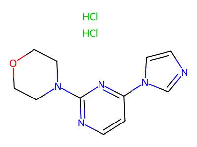 Morpholine, 4-(4-(1H-imidazol-1-yl)-2-pyrimidinyl)-, dihydrochloride structure