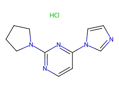 Pyrimidine, 4-(1H-imidazol-1-yl)-2-(1-pyrrolidinyl)-, monohydrochloride structure