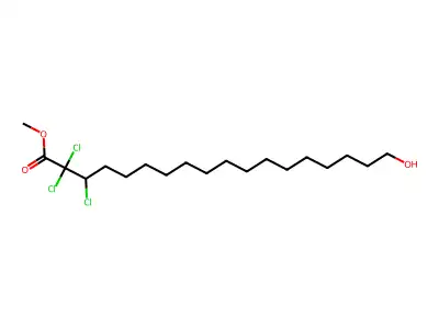 Octadecanoic acid, trichlorohydroxy-, methyl ester structure