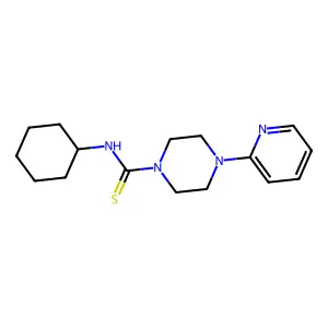 (Cyclohexylamino)(4-(2-pyridyl)piperazinyl)methane-1-thione structure