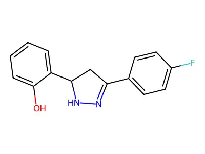 Phenol, 2-[3-(4-fluorophenyl)-4,5-dihydro-1H-pyrazol-5-yl]- structure