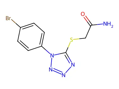 2-[[1-(4-Bromophenyl)-1H-tetrazol-5-yl]thio]acetamide structure
