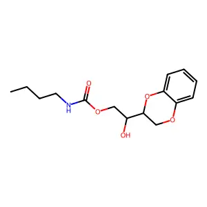 1,2-Ethanediol, 1-(1,4-benzodioxan-2-yl)-, butylcarbamate structure
