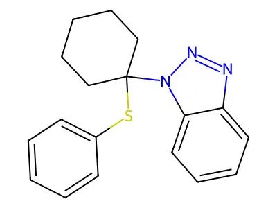 1-[1-(Phenylsulfanyl)cyclohexyl]-1H-1,2,3-benzotriazole structure