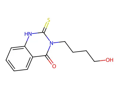 4(1H)-Quinazolinone, 2,3-dihydro-3-(4-hydroxybutyl)-2-thioxo- structure