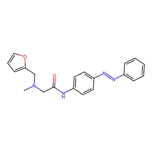 Acetamide, 2-[(2-furanylmethyl)methylamino]-N-[4-(2-phenyldiazenyl)phenyl]- structure