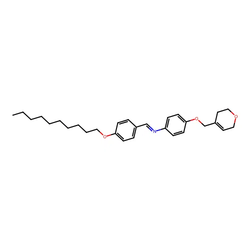 1-(4-decoxyphenyl)-N-[4-(3,6-dihydro-2H-pyran-4-ylmethoxy)phenyl]methanimine structure