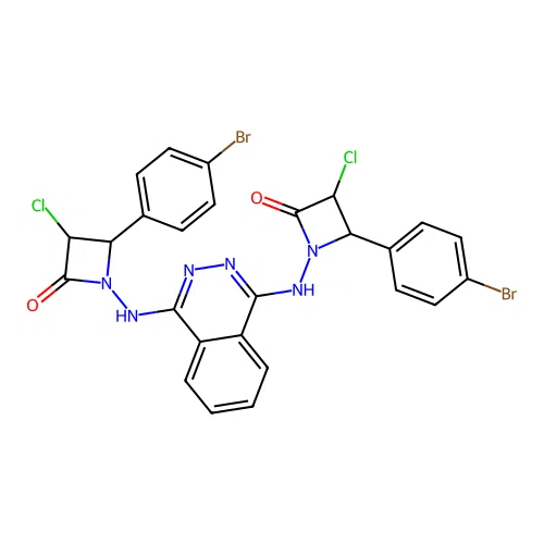 2-Azetidinone, 1,1'-(1,4-phthalazinediyldiimino)bis(4-(4-bromophenyl)-3-chloro- structure