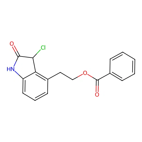 2-(3-Chloro-2-oxo-2,3-dihydro-1H-indol-4-yl) ethyl benzoate structure