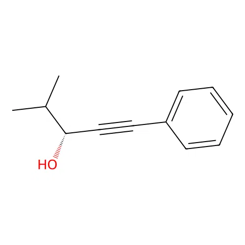 (3R)-4-methyl-1-phenylpent-1-yn-3-ol structure