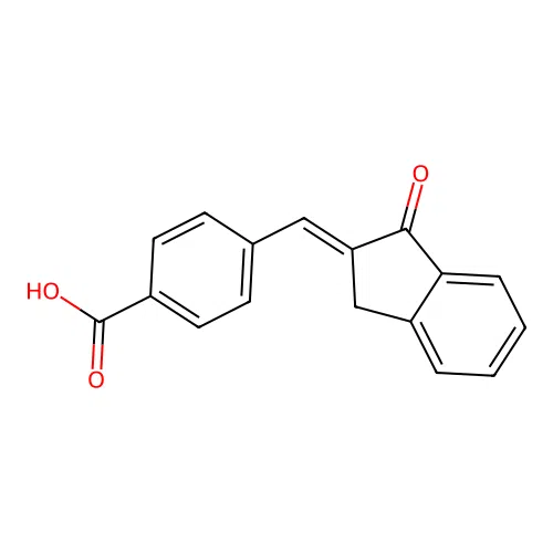 4-[(E)-(1,3-Dihydro-1-oxo-2H-inden-2-ylidene)methyl]benzoic acid structure
