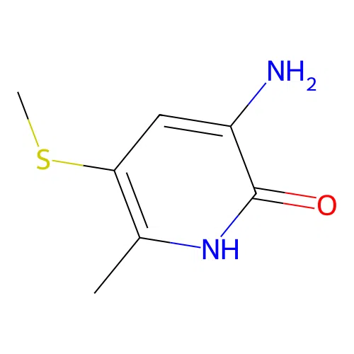 3-amino-5-methylthio-6-methylpyridin-2(1H)-one structure