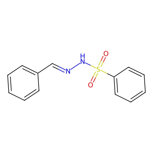 Benzenesulfonic acid, benzylidenehydrazide structure