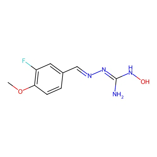 1-[(E)-(3-fluoro-4-methoxy-phenyl)methyleneamino]-3-hydroxy-guanidine structure