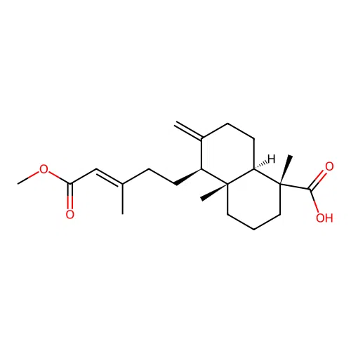 Methyl 18-carboxylabda-8,13-diene-15-oate structure