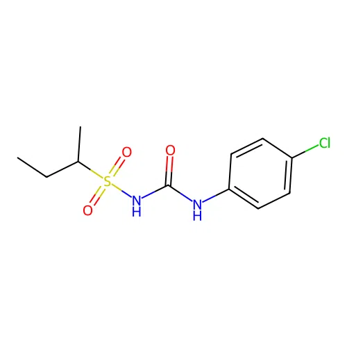 N-(4-chlorophenyl)-N'-2-butanesulfonylurea structure